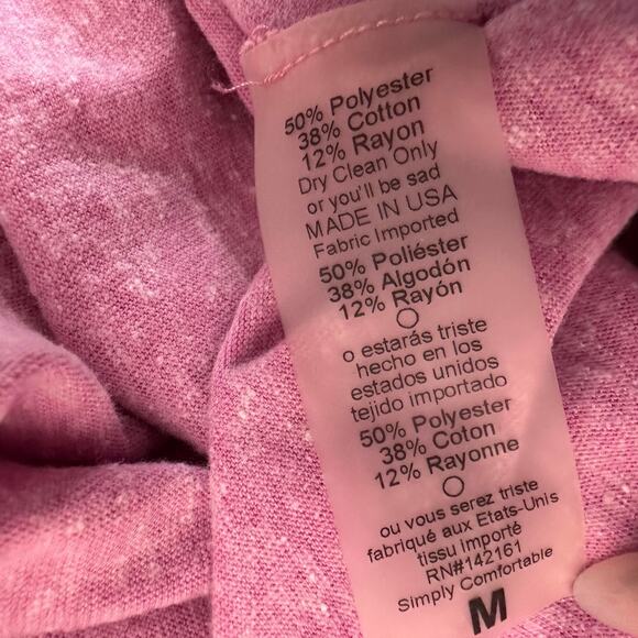 Lularoe Open Front Airplane Cardigan WMNS M Pink 3/4 Sleeve Relaxed Fit Layering - Picture 6 of 6